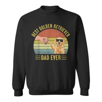 Mens Vintage Best Golden Retriever Dad Ever Fist Bump Dog Lover Sweatshirt - Seseable