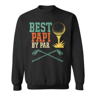 Mens Vintage Best Papi By Par Disc Golf Gift Dad Fathers Papa Sweatshirt - Seseable