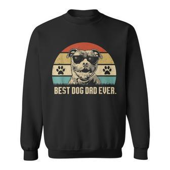 Mens Vintage Best Pitbull Dog Dad Ever Fathers Day Sweatshirt - Seseable