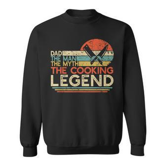 Mens Vintage Cooking Dad The Man The Myth The Legend Chef Gift Sweatshirt - Seseable