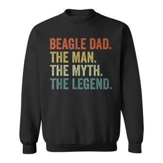 Mens Vintage Dog Dad Man Myth Legend Beagle Dad Day Sweatshirt - Seseable