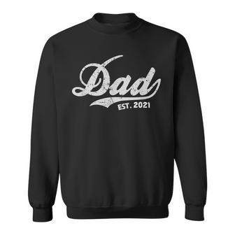Mens Vintage Fathers Day Promoted To Dad Est 2021 Sweatshirt - Seseable