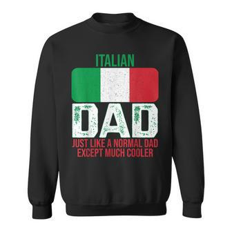 Mens Vintage Italian Dad Italy Flag Design For Fathers Day Sweatshirt - Seseable