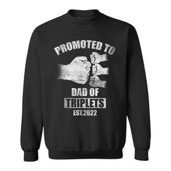 Mens Vintage Promoted To Dad Of Triplets Est 2022 Sweatshirt - Seseable
