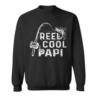 Mens Vintage Reel Cool Papi Fishing Dad Grandpa Gifts Fathers Day V2 Sweatshirt - Seseable