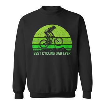 Mens Vintage Retro Best Cycling Dad Ever Funny Mountain Biking Sweatshirt - Seseable