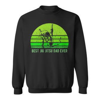Mens Vintage Retro Best Jiu Jitsu Dad Ever Funny Dad Fathers Day Sweatshirt - Seseable