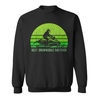 Mens Vintage Retro Best Snowmobile Dad Ever Funny Fathers Day Sweatshirt - Seseable