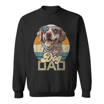 Mens Vintage Retro Dog Dad Best Puppy Daddy Funny Fathers Day Sweatshirt - Thegiftio UK