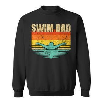 Mens Vintage Style Swimming Lover Swimmer Swim Dad Fathers Day Sweatshirt - Seseable