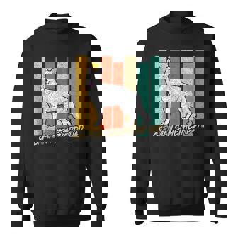 Mens Vintage White German Shepherd Dog Dad Funny Fathers Day Sweatshirt - Thegiftio