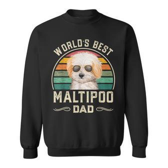 Mens Worlds Best Maltipoo Dad Vintage Dog Dad Sweatshirt - Seseable