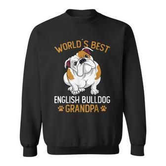 Mens World´S Best English Bulldog Grandpa Dog Owner Funny Men Sweatshirt - Seseable