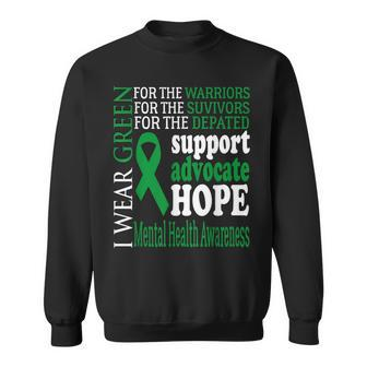 Mental Health Matters Green Ribbon Mental Health Awareness  Sweatshirt