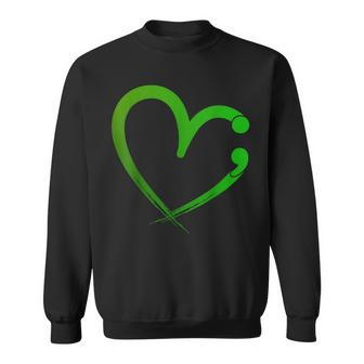 Mental Health Matters Semicolon Heart Awareness Month Sweatshirt | Mazezy DE
