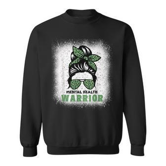 Mental Health Warrior Messy Bun - Mental Health Awareness Sweatshirt | Mazezy