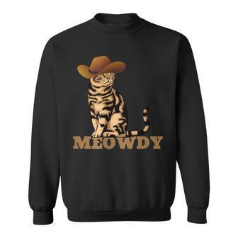 Meowdy Funny Cat Country Music Meow Howdy Sweatshirt - Seseable