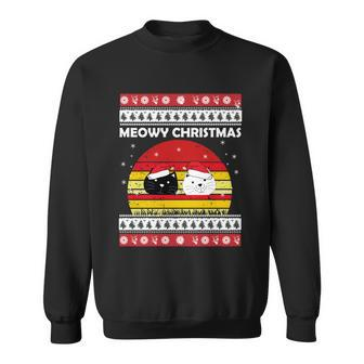 Meowy Cat Ugly Christmas Sweater Funny Gift Sweatshirt - Monsterry