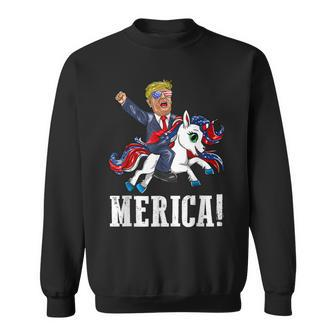 Merica Flag Sunglasses Unicorn Trump America First Men Women Sweatshirt Graphic Print Unisex - Thegiftio UK