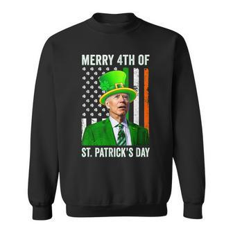 Merry 4Th Of St Patricks Day Joe Biden Leprechaun Hat V2 Sweatshirt - Thegiftio UK