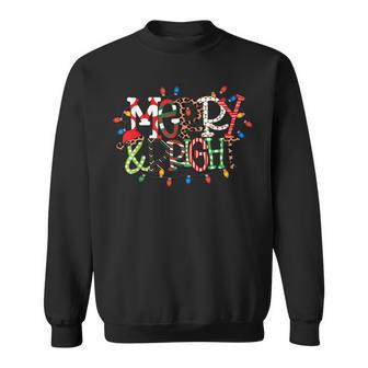 Merry And Bright Christmas Lights Cute Graphic Family Pajama Men Women Sweatshirt Graphic Print Unisex - Thegiftio UK