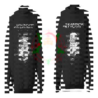 Merry Antichristmas I Baphomet Death Metal Costume Men Women Sweatshirt Graphic Print Unisex - Thegiftio