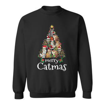 Merry Catmas Funny Cat Mom Cat Dad Christmas Cat Men Women Sweatshirt Graphic Print Unisex - Seseable