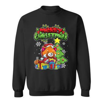 Merry Christmas Animals Xmas Red Panda Men Women Sweatshirt Graphic Print Unisex - Seseable
