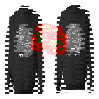 Merry Christmas Cats Holidays Jesus Men Women Sweatshirt Graphic Print Unisex - Thegiftio