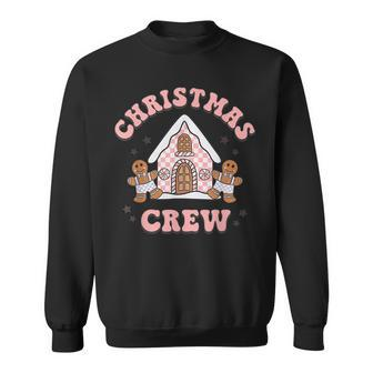 Merry Christmas Crew Gingerbread House Xmas Vibes Men Women Sweatshirt Graphic Print Unisex - Seseable