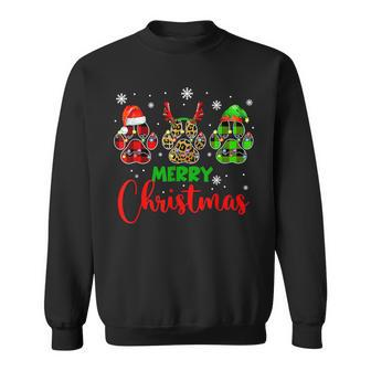 Merry Christmas Dog Paws Santa Dog Lover Funny Dog Xmas Men Women Sweatshirt Graphic Print Unisex - Thegiftio UK