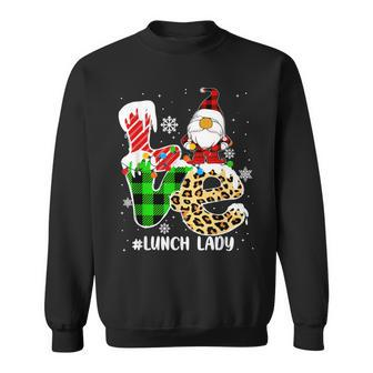 Merry Christmas Gnome Love Lunch Lady Women Matching Men Women Sweatshirt Graphic Print Unisex - Thegiftio UK
