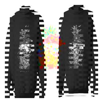 Merry Christmas Happy Noel Pineapple Funny Xmas Men Women Sweatshirt Graphic Print Unisex - Thegiftio