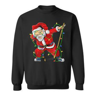 Merry Christmas Ice Hockey Dabbing Santa Claus Hockey Player Men Women Sweatshirt Graphic Print Unisex - Seseable