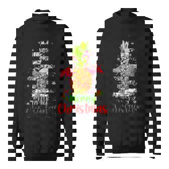 Merry Christmas Pineapple Flamingo Funny Xmas V3 Men Women Sweatshirt Graphic Print Unisex - Thegiftio