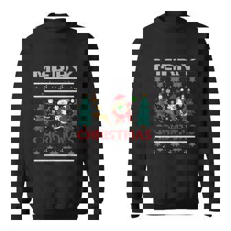 Merry Christmas Snowman Tree Reindeer Dabbing Santa Sweatshirt - Monsterry