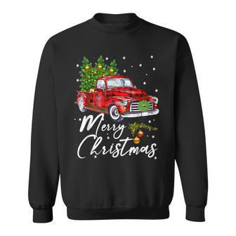 Merry Christmas Vintage Wagon Red Truck Pajama Family Party Men Women Sweatshirt Graphic Print Unisex - Seseable