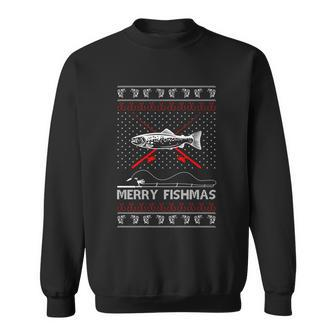 Merry Fishmas Funny Xmas Gift For Dad Fishing Ugly Christmas Gift Sweatshirt - Monsterry