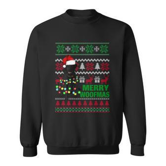 Merry Woofmas Flat Coated Retriever Dog Funny Ugly Christmas Funny Gift Sweatshirt - Monsterry AU