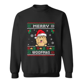 Merry Woofmas Goldendoodle Dog Funny Ugly Christmas Sweater Cool Gift Sweatshirt - Monsterry UK