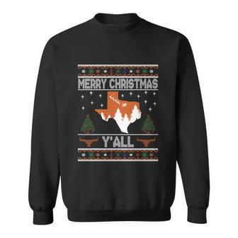 Merry Xmas Yall Texas Ugly Christmas Sweater Gift Sweatshirt - Monsterry CA