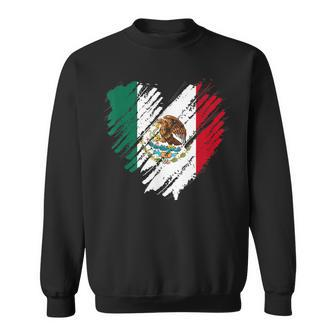 Mexico City Mexican Flag Heart Gift Mexico Sweatshirt | Mazezy