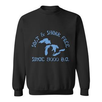 Michigan Salt And Shark Free Great Lakes T Shirt Men Women Sweatshirt Graphic Print Unisex - Thegiftio UK