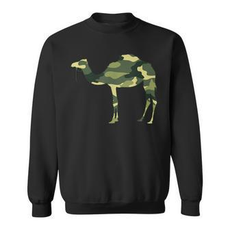 Military Camel Camo Men Print Us Calf Animal Veteran Gift Men Women Sweatshirt Graphic Print Unisex - Seseable