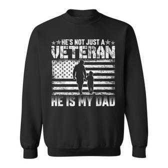 Military Family Veteran Support My Dad Us Veteran Patriotic Sweatshirt - Seseable