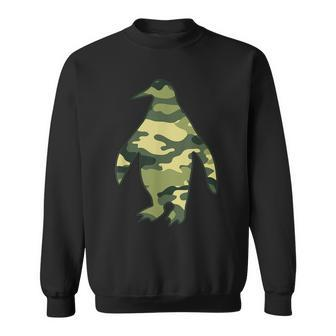 Military Penguin Camo Men Print Us Bird Animal Veteran Gift Sweatshirt - Seseable