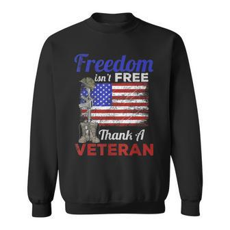 Military Support Freedom Isnt Free Thank A Veteran Design Men Women Sweatshirt Graphic Print Unisex - Seseable