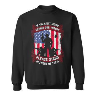Military Veteran Soldier Troops American Flag Patriot Gift Men Women Sweatshirt Graphic Print Unisex - Seseable