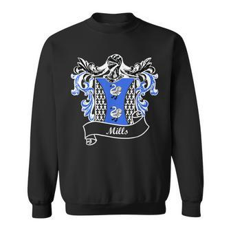 Mills Coat Of Arms Surname Last Name Family Crest Men Women Sweatshirt Graphic Print Unisex - Thegiftio UK