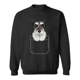 Miniature Schnauzer In Pocket Funny Dog - Dog Lovers Sweatshirt | Mazezy